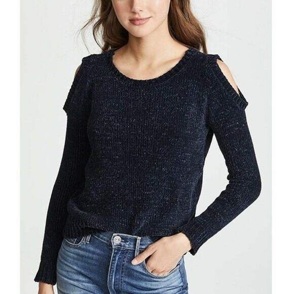 BB Dakota Velour Sweater Dark Blue NWT Sz M - Picture 3 of 8